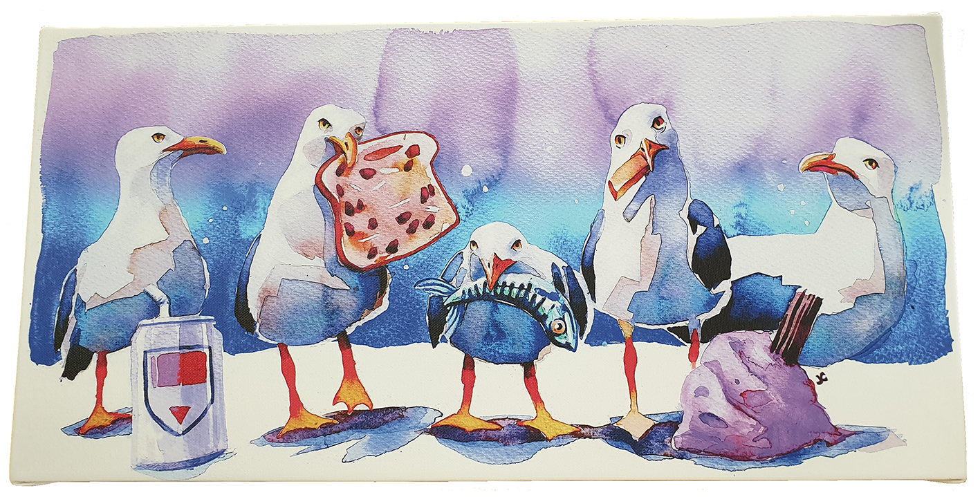 Seagull Mischief Canvas Print